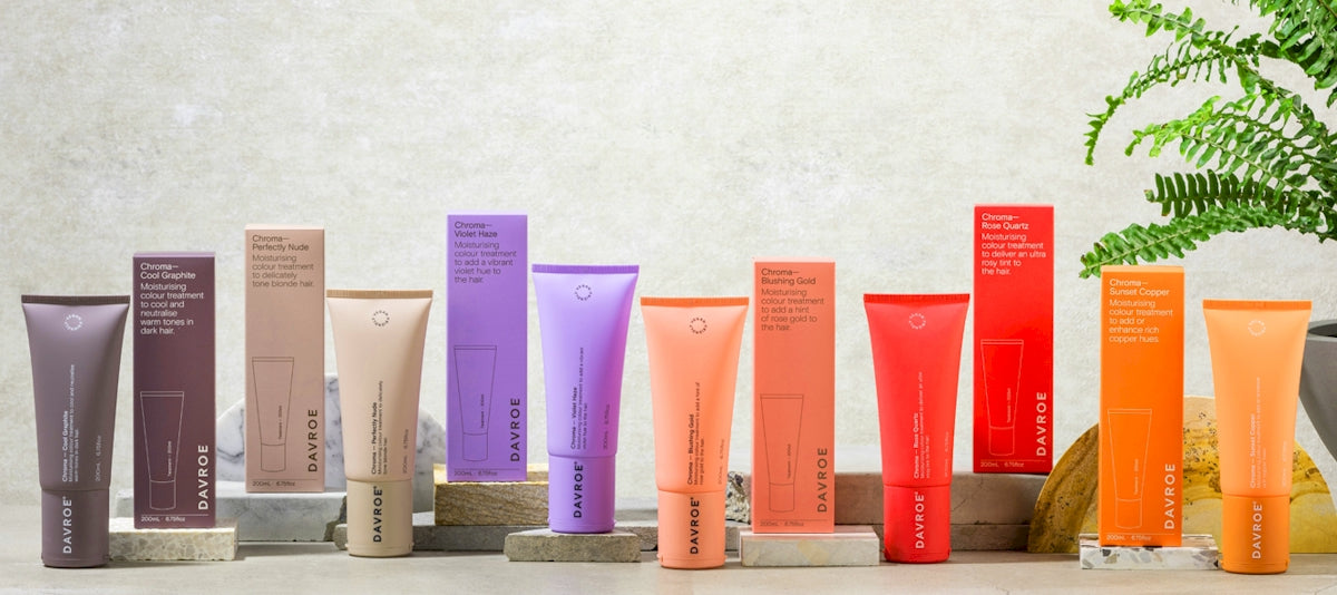 Davroe Chromas are moisture rich colour treatments, formulated to gently deposit pigment
